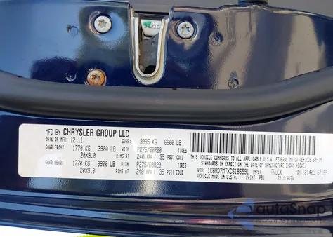 2012 Ram 1500 Sport z USA, uszkodzony, nr VIN 1C6RD7MTXCS186591